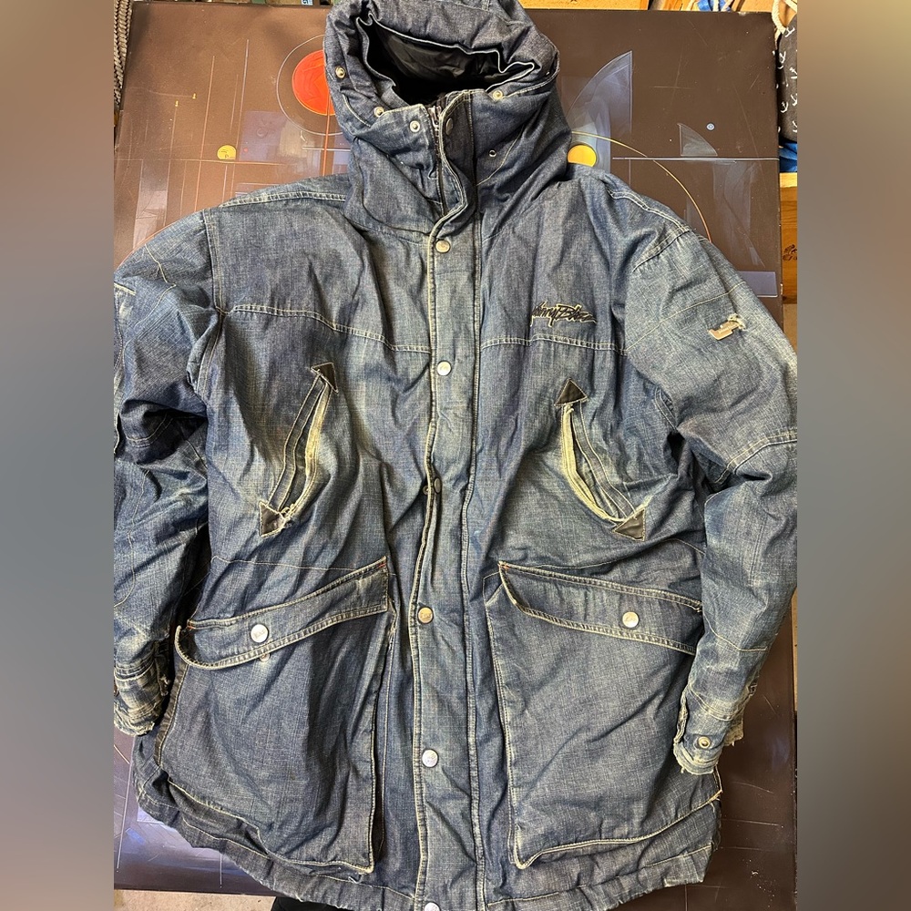 Rare Vintage Y2K Johnny Blaze Denim Down Parka/Jacket (Size XL) - RH# 85928